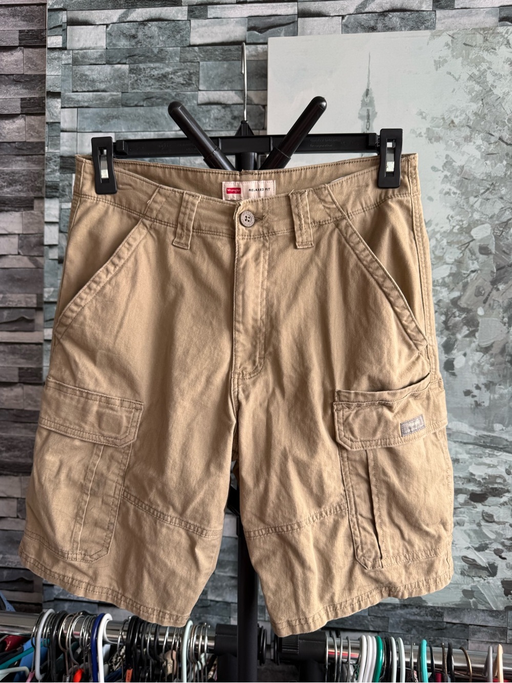Wrangler Khaki Cargo Shorts for Men